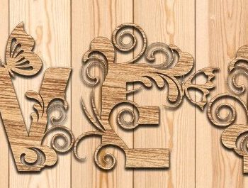 Intra απο ξύλο plywood 3mm-4mm πάχος - Floral Welcome Laser Cut Δίασταση 30x20 cm INTRAFABR-35828030 - Image 3