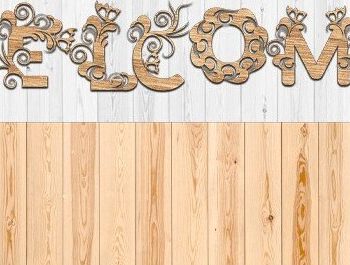 Intra απο ξύλο plywood 3mm-4mm πάχος - Floral Welcome Laser Cut Δίασταση 30x20 cm INTRAFABR-35828030 - Image 4