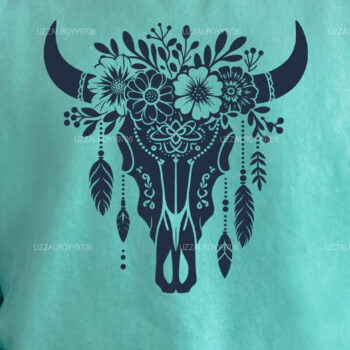 Intra απο ξύλο plywood 3mm-4mm πάχος - Floral Western Cow Skull Flowers Δίασταση 4x4 cm INTRAFABR-97998200 - Image 3