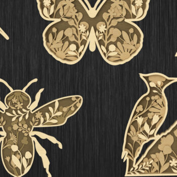 Intra απο ξύλο plywood 3mm-4mm πάχος - Floral Wildlife Layered  Bundle Δίασταση 30x20 cm INTRAFABR-113765501 - Image 1