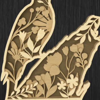 Intra απο ξύλο plywood 3mm-4mm πάχος - Floral Wildlife Layered  Bundle Δίασταση 30x20 cm INTRAFABR-113765501 - Image 6