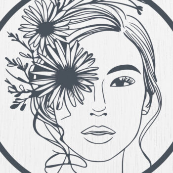 Intra απο ξύλο plywood 3mm-4mm πάχος - Floral Woman Face Laser Cut  Bundle 4 Δίασταση 20x20 cm INTRAFABR-96865592 - Image 2