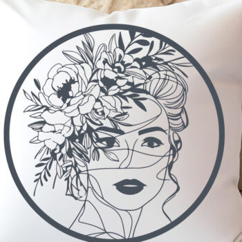 Intra απο ξύλο plywood 3mm-4mm πάχος - Floral Woman Face Laser Cut  Bundle 4 Δίασταση 20x20 cm INTRAFABR-96865592 - Image 4