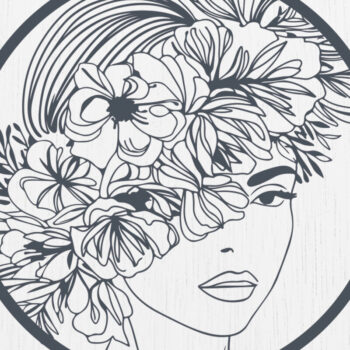 Intra απο ξύλο plywood 3mm-4mm πάχος - Floral Woman Face Laser Cut  Bundle 4 Δίασταση 20x20 cm INTRAFABR-96865592 - Image 8