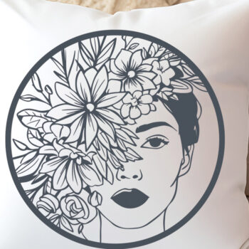 Intra απο ξύλο plywood 3mm-4mm πάχος - Floral Woman Face Laser Cut  Bundle 4 Δίασταση 20x20 cm INTRAFABR-96865592 - Image 9