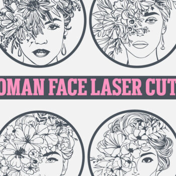 Intra απο ξύλο plywood 3mm-4mm πάχος - Πακέτο  με φλοράλ γυναικείο πρόσωπο με λέιζερ Δίασταση 20x20 cm INTRAFABR-96833763 - Image 3