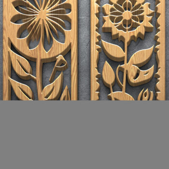 Intra απο ξύλο plywood 3mm-4mm πάχος -  με λέιζερ πάνελ floral ξύλου Δίασταση 3200x7200 cm INTRAFABR-124639735 - Image 2