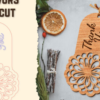 Intra απο ξύλο plywood 3mm-4mm πάχος - Floral Wood Tag Favors Lasercut Δίασταση 20x20 cm INTRAFABR-122659034 - Image 1