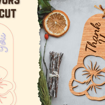 Intra απο ξύλο plywood 3mm-4mm πάχος - Floral Wood Tag Favors Lasercut Δίασταση 20x20 cm INTRAFABR-122658853 - Image 1