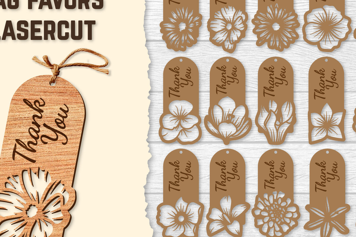 Intra απο ξύλο plywood 3mm-4mm πάχος - Μπομπονιέρες λουλουδιών ξύλινων κομμένων με λέιζερ δέσμες Δίασταση 20x20 cm INTRAFABR-122659068