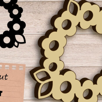 Intra απο ξύλο plywood 3mm-4mm πάχος - Κρεμάστρα πόρτας φλοράλ στεφάνι κομμένο με λέιζερ Δίασταση 20x20 cm INTRAFABR-115858995 - Image 1