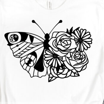 Intra απο ξύλο plywood 3mm-4mm πάχος - Florals and Butterfly  Δίασταση 30x20 cm INTRAFABR-117720124 - Image 2