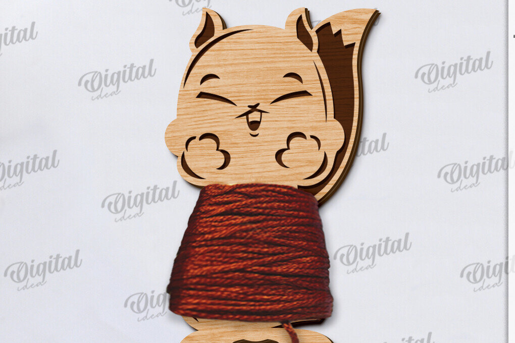 Intra απο ξύλο plywood 3mm-4mm πάχος - Floss Bobbin Cut Laser Δίασταση 30x20 cm INTRAFABR-120428538