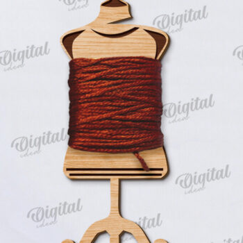 Intra απο ξύλο plywood 3mm-4mm πάχος - Floss Bobbin Cut Laser Δίασταση 30x20 cm INTRAFABR-120428588 - Image 1