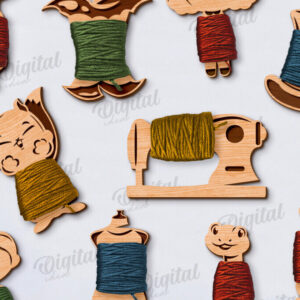 Intra απο ξύλο plywood 3mm-4mm πάχος - Δέσμη κοπής με λέιζερ Floss Bobbins Δίασταση 30x20 cm INTRAFABR-120641765