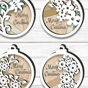 Intra απο ξύλο plywood 3mm-4mm πάχος - Χριστουγεννιάτικο στολίδι Flourish Farmhouse Δίασταση 6x6 cm INTRAFABR-82127109