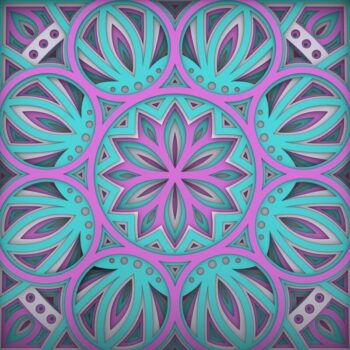 Intra απο ξύλο plywood 3mm-4mm πάχος - Flower 3D Layered Paper Cut, 3D Flower Δίασταση 30x30 cm INTRAFABR-30058994 - Image 1