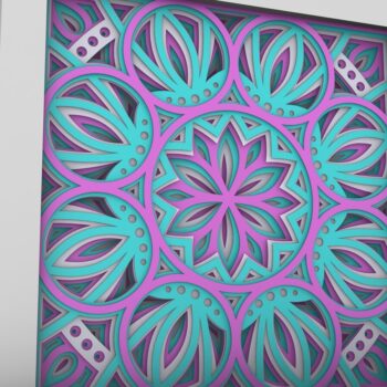 Intra απο ξύλο plywood 3mm-4mm πάχος - Flower 3D Layered Paper Cut, 3D Flower Δίασταση 30x30 cm INTRAFABR-30058994 - Image 2