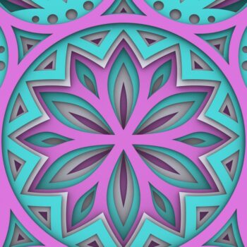 Intra απο ξύλο plywood 3mm-4mm πάχος - Flower 3D Layered Paper Cut, 3D Flower Δίασταση 30x30 cm INTRAFABR-30058994 - Image 5