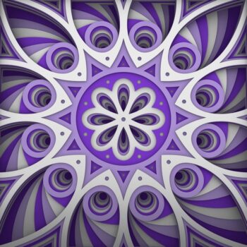 Intra απο ξύλο plywood 3mm-4mm πάχος - Flower 3D Layered Paper Cut, 3D Flower Δίασταση 30x30 cm INTRAFABR-31331878 - Image 4