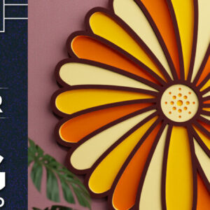 Intra απο ξύλο plywood 3mm-4mm πάχος - Flower 3d Multilayered  Cut Files Δίασταση 40x50 cm INTRAFABR-70049361