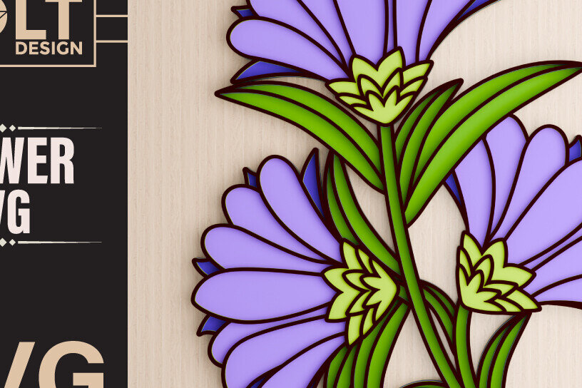 Intra απο ξύλο plywood 3mm-4mm πάχος - Λουλούδι 3d  Χαρτί Δίασταση 20x25 cm INTRAFABR-93926051