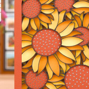 Intra απο ξύλο plywood 3mm-4mm πάχος -  με λέιζερ από χαρτί 3d  Flower Δίασταση 20x25 cm INTRAFABR-114508682 - Image 3