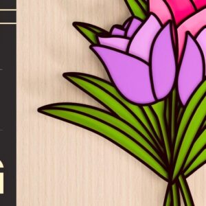 Intra απο ξύλο plywood 3mm-4mm πάχος - Λουλούδι 3d  Χαρτί Δίασταση 20x25 cm INTRAFABR-93888599