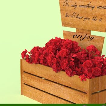 Intra απο ξύλο plywood 3mm-4mm πάχος - Καλάθι λουλουδιών για Δίασταση 20x20 cm INTRAFABR-33634604 - Image 2