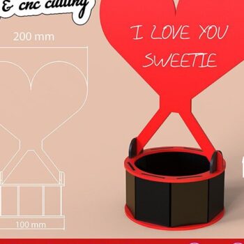 Intra απο ξύλο plywood 3mm-4mm πάχος - Καλάθι λουλουδιών για Δίασταση 20x20 cm INTRAFABR-33878437 - Image 1