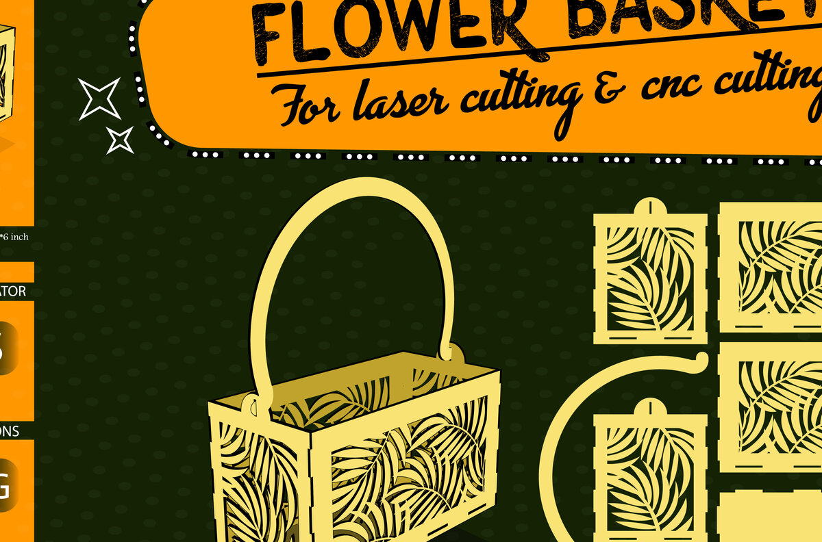 Intra απο ξύλο plywood 3mm-4mm πάχος - Καλάθι λουλουδιών για  Δίασταση 30x20 cm INTRAFABR-29817983