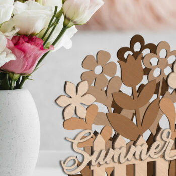 Intra απο ξύλο plywood 3mm-4mm πάχος - Διακοσμητικό πρότυπο σπιτιού καλάθι λουλουδιών Δίασταση 17x13 cm INTRAFABR-103483811 - Image 3