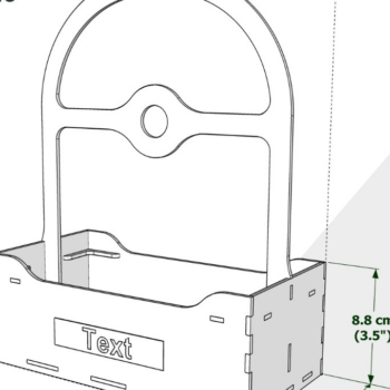 Intra απο ξύλο plywood 3mm-4mm πάχος - Καλάθι λουλουδιών | | Βαλεντίνος Δίασταση 4x4 cm INTRAFABR-90290508 - Image 1
