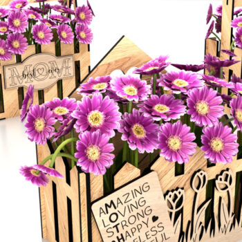 Intra απο ξύλο plywood 3mm-4mm πάχος - Σετ καλάθια λουλουδιών για τη γιορτή της μητέρας Δίασταση 6x6 cm INTRAFABR-119687912 - Image 3