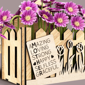 Intra απο ξύλο plywood 3mm-4mm πάχος - Σετ καλάθια λουλουδιών για τη γιορτή της μητέρας Δίασταση 6x6 cm INTRAFABR-119687912 - Image 4