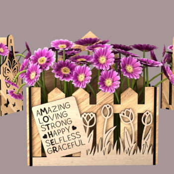 Intra απο ξύλο plywood 3mm-4mm πάχος - Σετ καλάθια λουλουδιών για τη γιορτή της μητέρας Δίασταση 6x6 cm INTRAFABR-119687912 - Image 6