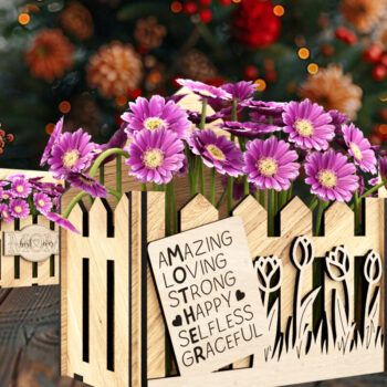 Intra απο ξύλο plywood 3mm-4mm πάχος - Σετ καλάθια λουλουδιών για τη γιορτή της μητέρας Δίασταση 6x6 cm INTRAFABR-119687912 - Image 7