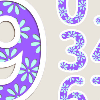 Intra απο ξύλο plywood 3mm-4mm πάχος - Flower Birthday Numbers, Cake Topper  Δίασταση 20x20 cm INTRAFABR-123100204 - Image 1