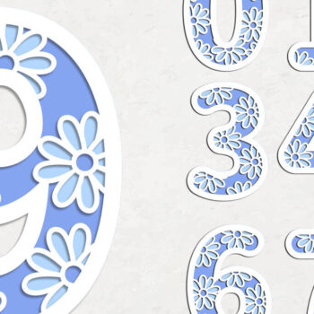 Intra απο ξύλο plywood 3mm-4mm πάχος - Flower Birthday Numbers Cake Topper  Δίασταση 20x20 cm INTRAFABR-114555141 - Image 1