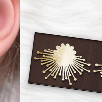 Intra απο ξύλο plywood 3mm-4mm πάχος - Σκουλαρίκια Boho Flower Cut Laser. Δίασταση 3x3 cm INTRAFABR-120250600 - Image 1