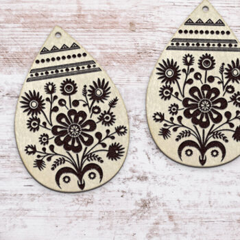 Intra απο ξύλο plywood 3mm-4mm πάχος - Σκουλαρίκια Boho Flower Cut Laser. Δίασταση 3x3 cm INTRAFABR-115522228 - Image 2