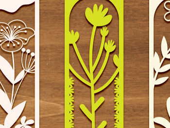 Intra απο ξύλο plywood 3mm-4mm πάχος - Σετ σελιδοδείκτης λουλουδιών Laser Cut  Δίασταση 5x20 cm INTRAFABR-90339845 - Image 1