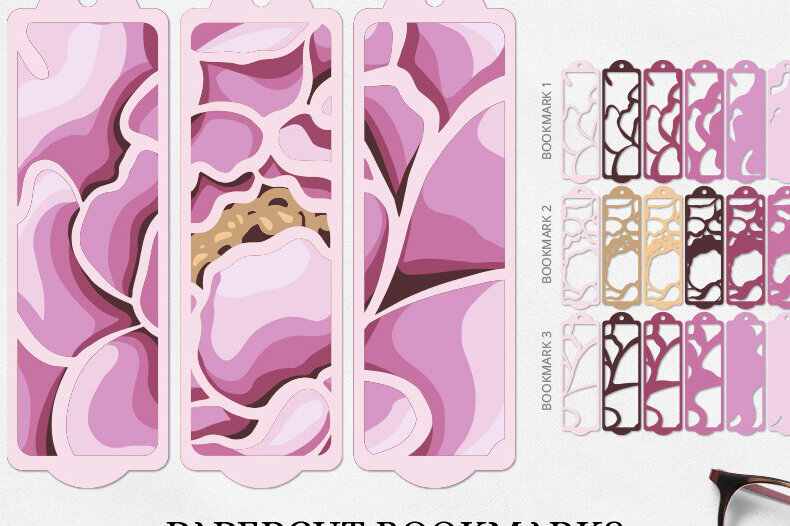 Intra απο ξύλο plywood 3mm-4mm πάχος - Λουλούδι σελιδοδείκτης Papercut/ Λουλούδια Bookma Δίασταση 5x20 cm INTRAFABR-120493623