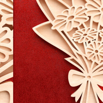 Intra απο ξύλο plywood 3mm-4mm πάχος - Μπουκέτο λουλουδιών 3D Layered  Cut  Δίασταση 20x25 cm INTRAFABR-28648434 - Image 5