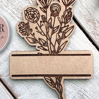 Intra απο ξύλο plywood 3mm-4mm πάχος - Πινακίδα ονόματος μπουκέτο λουλουδιών  Δίασταση 6x6 cm INTRAFABR-70852408 - Image 4