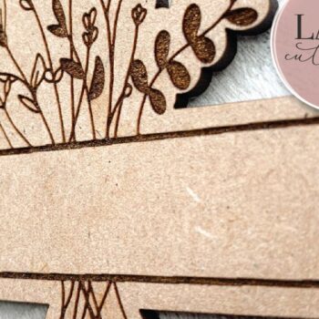 Intra απο ξύλο plywood 3mm-4mm πάχος - Πινακίδα ονόματος μπουκέτο λουλουδιών Δίασταση 6x6 cm INTRAFABR-70852018 - Image 3