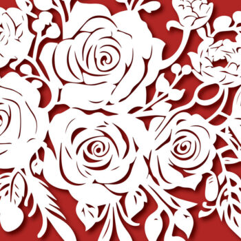 Intra απο ξύλο plywood 3mm-4mm πάχος - Μπουκέτο λουλουδιών Χαρτί κομμένο σχέδιο Δίασταση 30x20 cm INTRAFABR-86788210 - Image 1