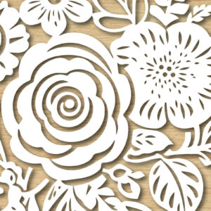 Intra απο ξύλο plywood 3mm-4mm πάχος - Μπουκέτο λουλουδιών Χαρτί κομμένο σχέδιο  Δίασταση 30x20 cm INTRAFABR-86793624