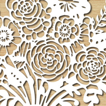 Intra απο ξύλο plywood 3mm-4mm πάχος - Μπουκέτο λουλουδιών Χαρτί κομμένο σχέδιο Bund Δίασταση 30x20 cm INTRAFABR-86793920 - Image 2