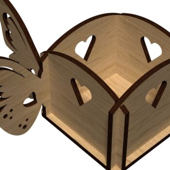 Intra απο ξύλο plywood 3mm-4mm πάχος - Flower Box, Butterfly Box, Laser Cut Δίασταση 15x15 cm INTRAFABR-41137657 - Image 5